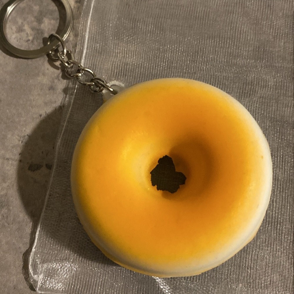Yellow Sprinkle Donut Squishy Keychain - Picture 4 of 6
